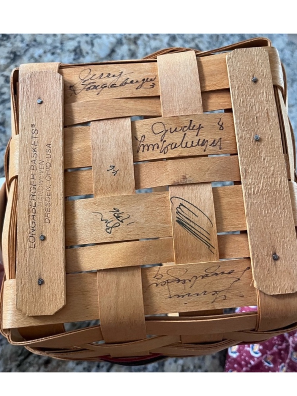 RARE Left-Hand Woven Longaberger Bee Basket 1996 – Dave Longaberger Signed